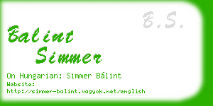 balint simmer business card