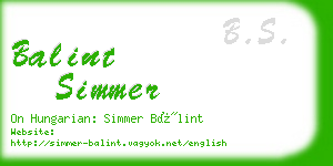 balint simmer business card